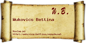 Wukovics Bettina névjegykártya